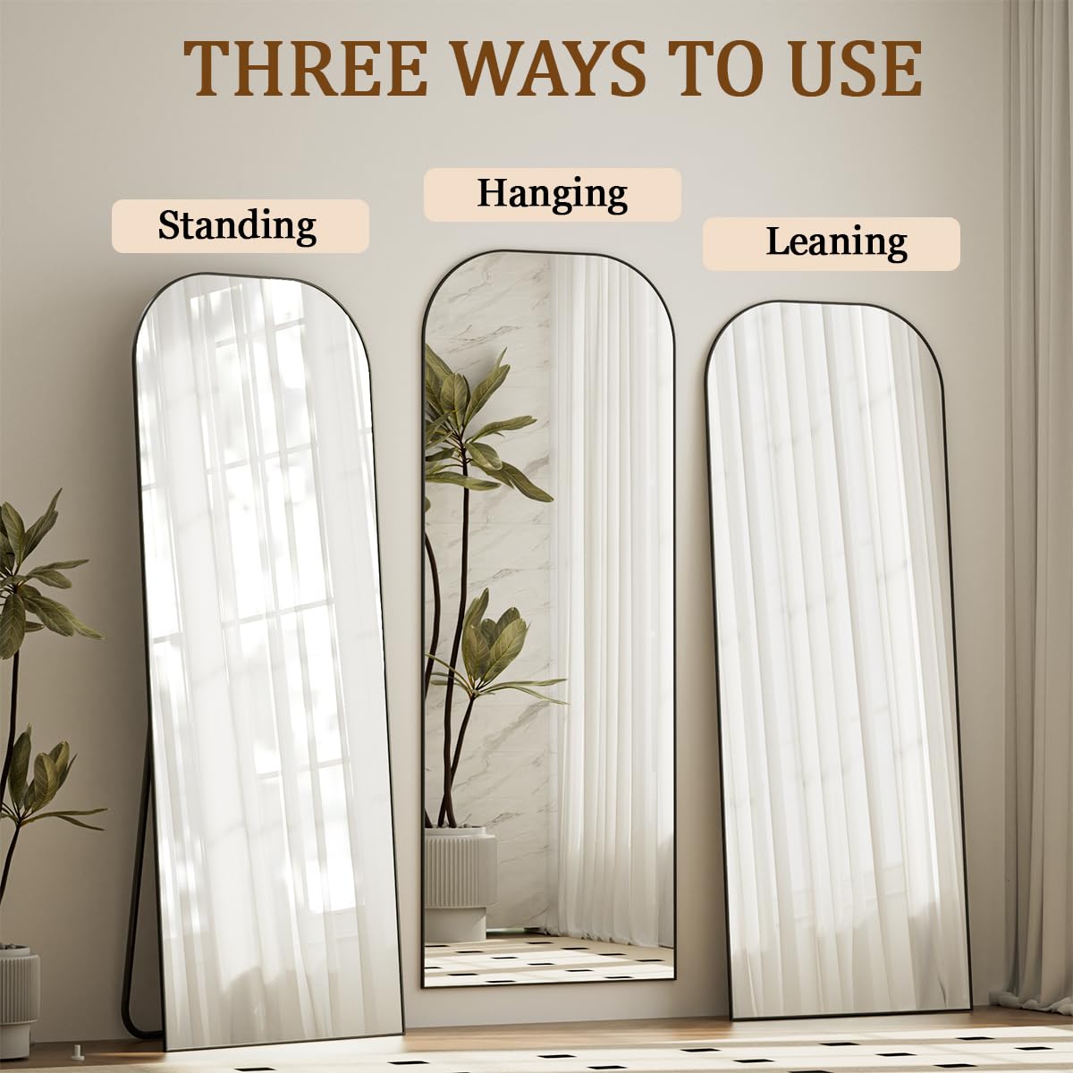 Koonmi aluminum frame slim design keeps the mirror lightweight and portable.
