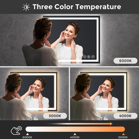 Koonmi anti-fog feature keeps a clear mirror surface after showers.