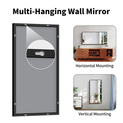 Koonmi mirror with freestanding option and pre-drilled holes for easy mounting