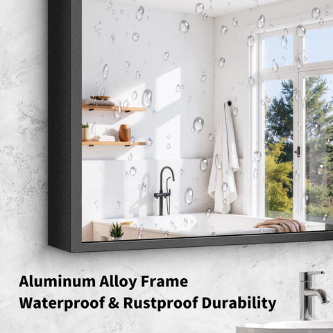 Koonmi bathroom mirror installed horizontally or vertically for versatile space use