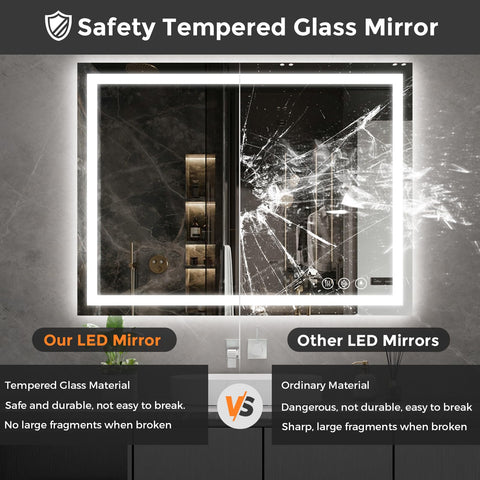 Koonmi tempered glass ensures durability and clear images in daily bathroom use.