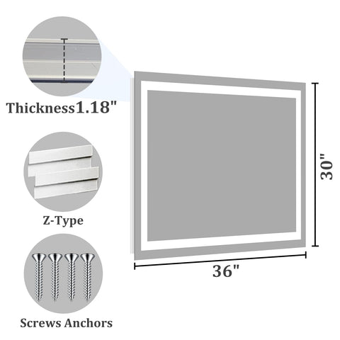 Koonmi easy install bathroom mirror for vertical or horizontal mounting.