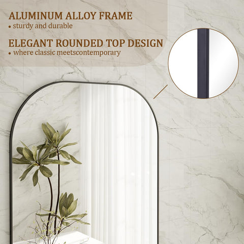 Koonmi full-length mirror tilt-wall-mount option offers flexible placement.