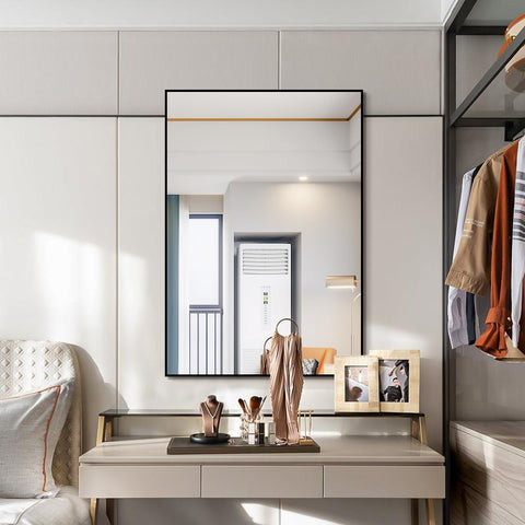 Koonmi mirror complements living room and bathroom interiors