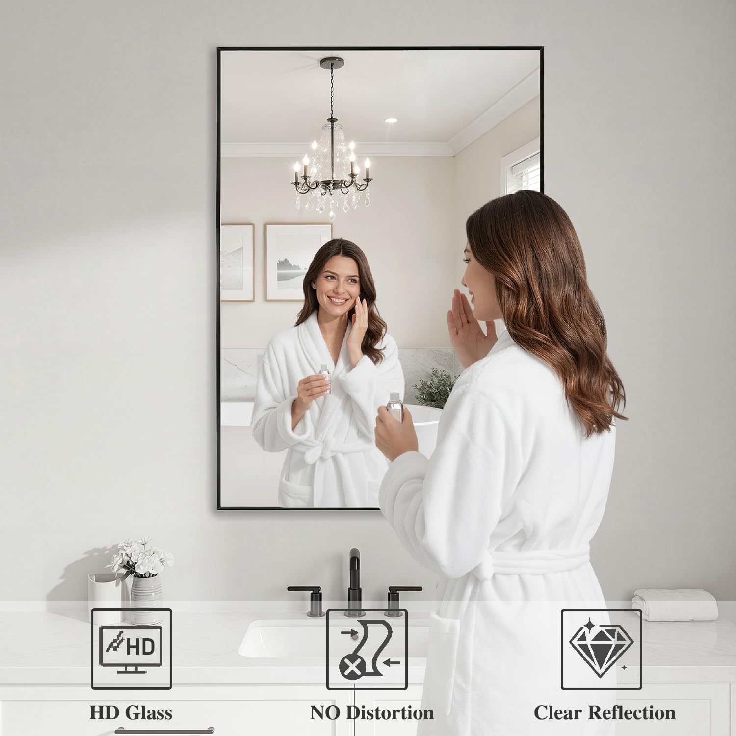 Koonmi rectangular mirror showing distortion-free reflection