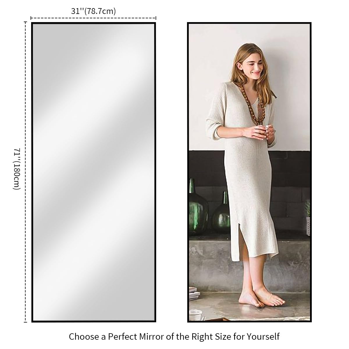 Koonmi ShatterVue glass mirror delivers safety with high-definition reflections.