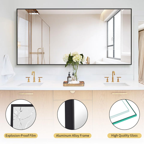 Koonmi U-shaped stand mirror gives stable floor setup and easy repositioning.