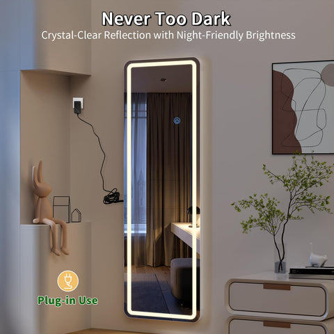 Koonmi mirror can hang over a door or lean for flexible placement