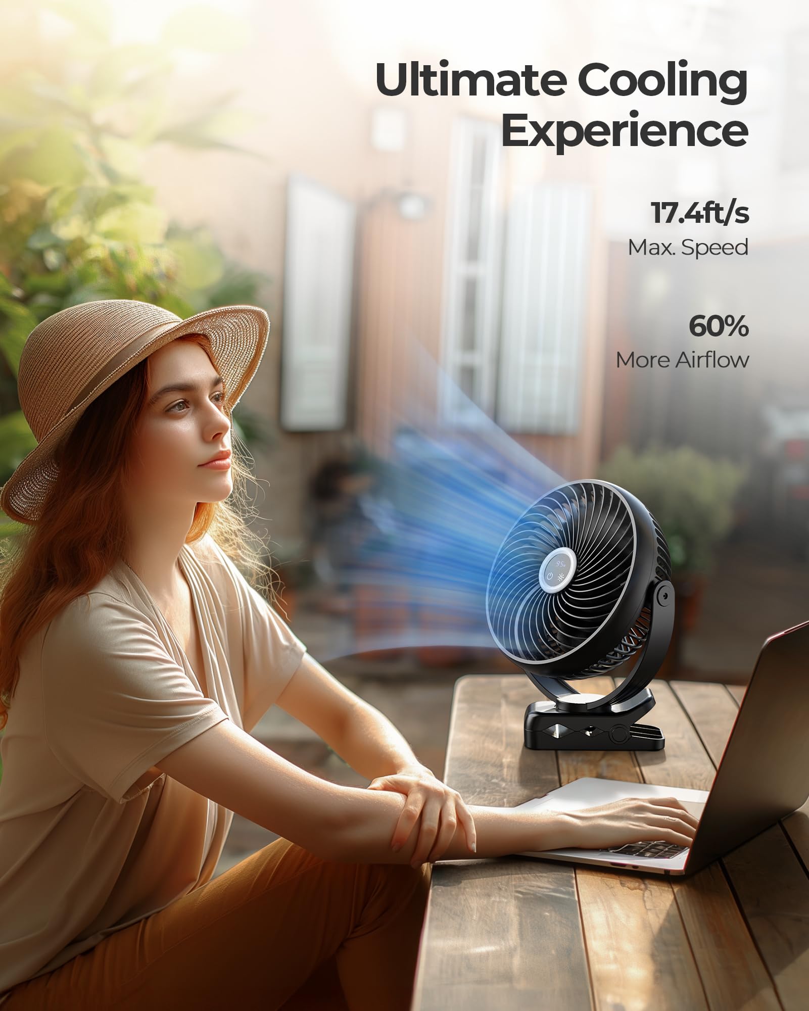 Koonie clip-on and desk fan combo for versatile indoor and outdoor use.