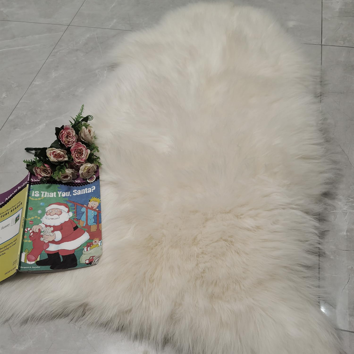 Kopal 2x3ft sheepskin rug bedroom setup for cozy mornings.