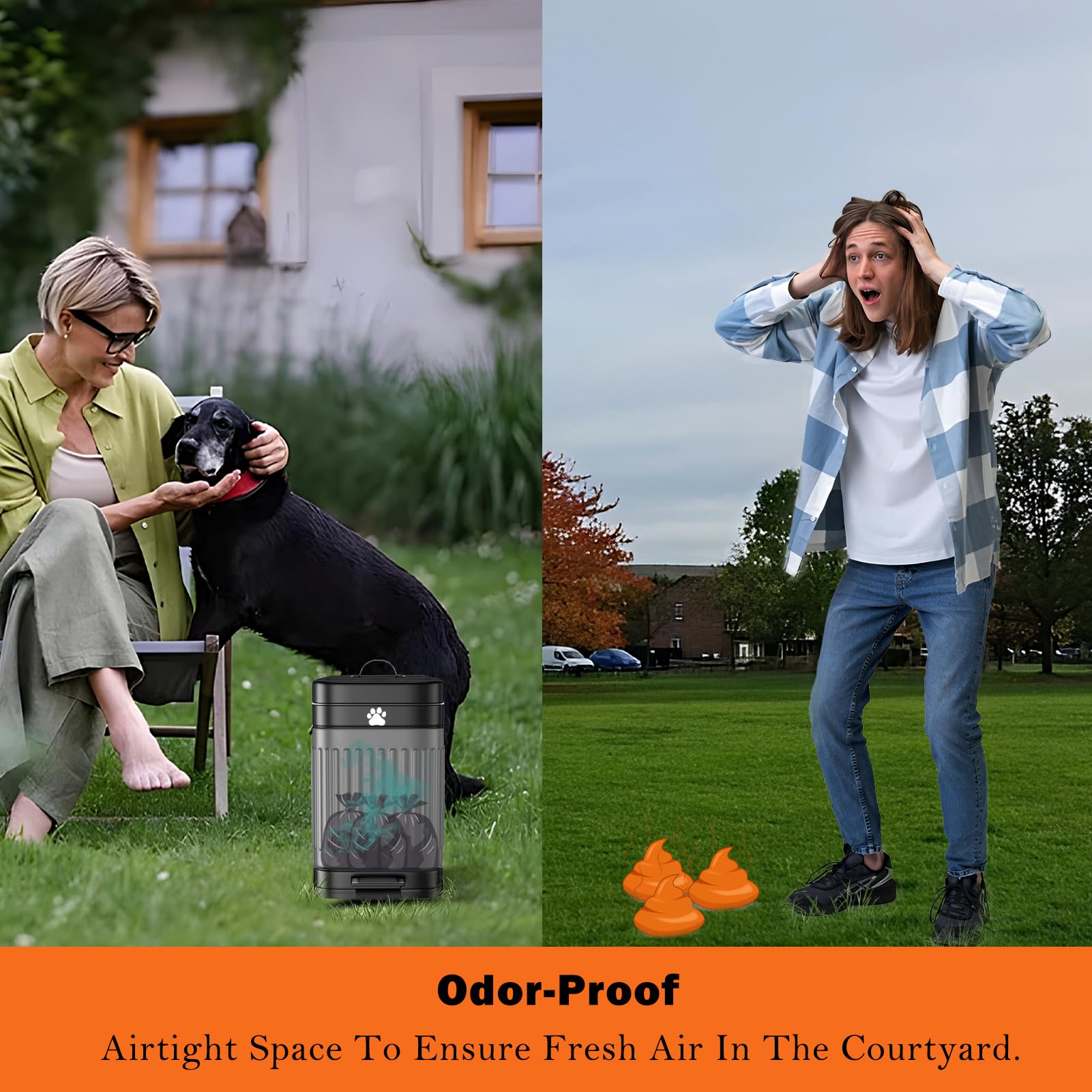 Kopuncare 5L poop bin shown with ample capacity for small dogs.