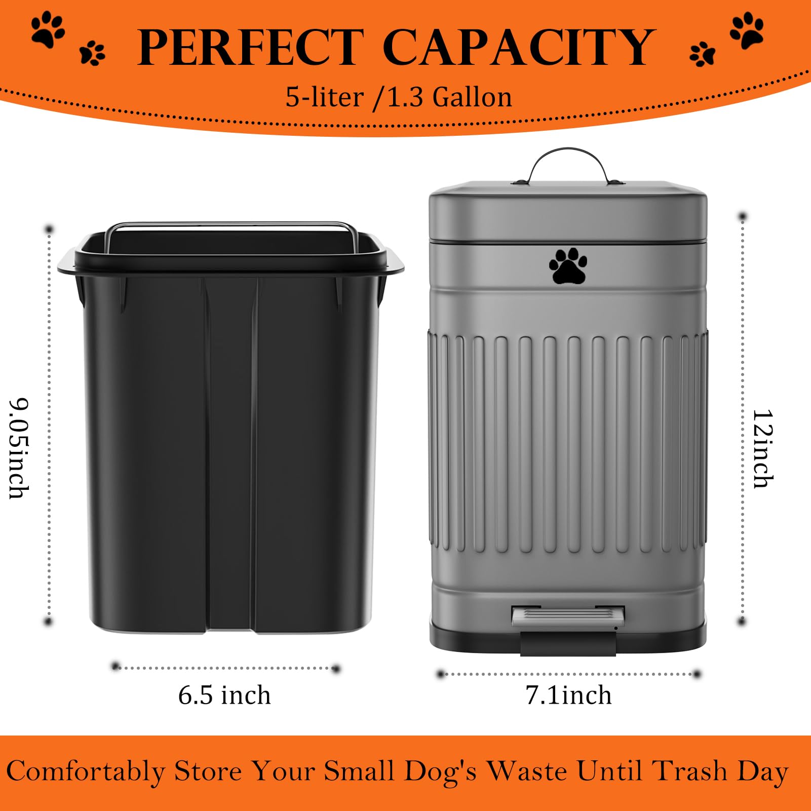 Kopuncare 5L dog waste bin lid preserves cleanliness and blocks smells.