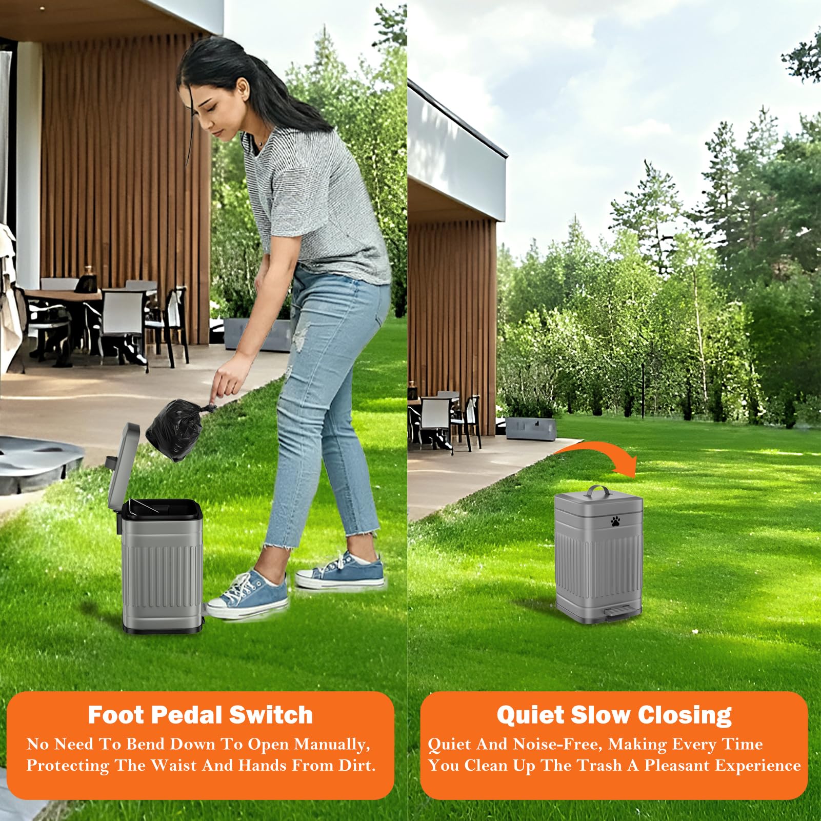 Kopuncare deodorizing filter pad reduces odor around the can.