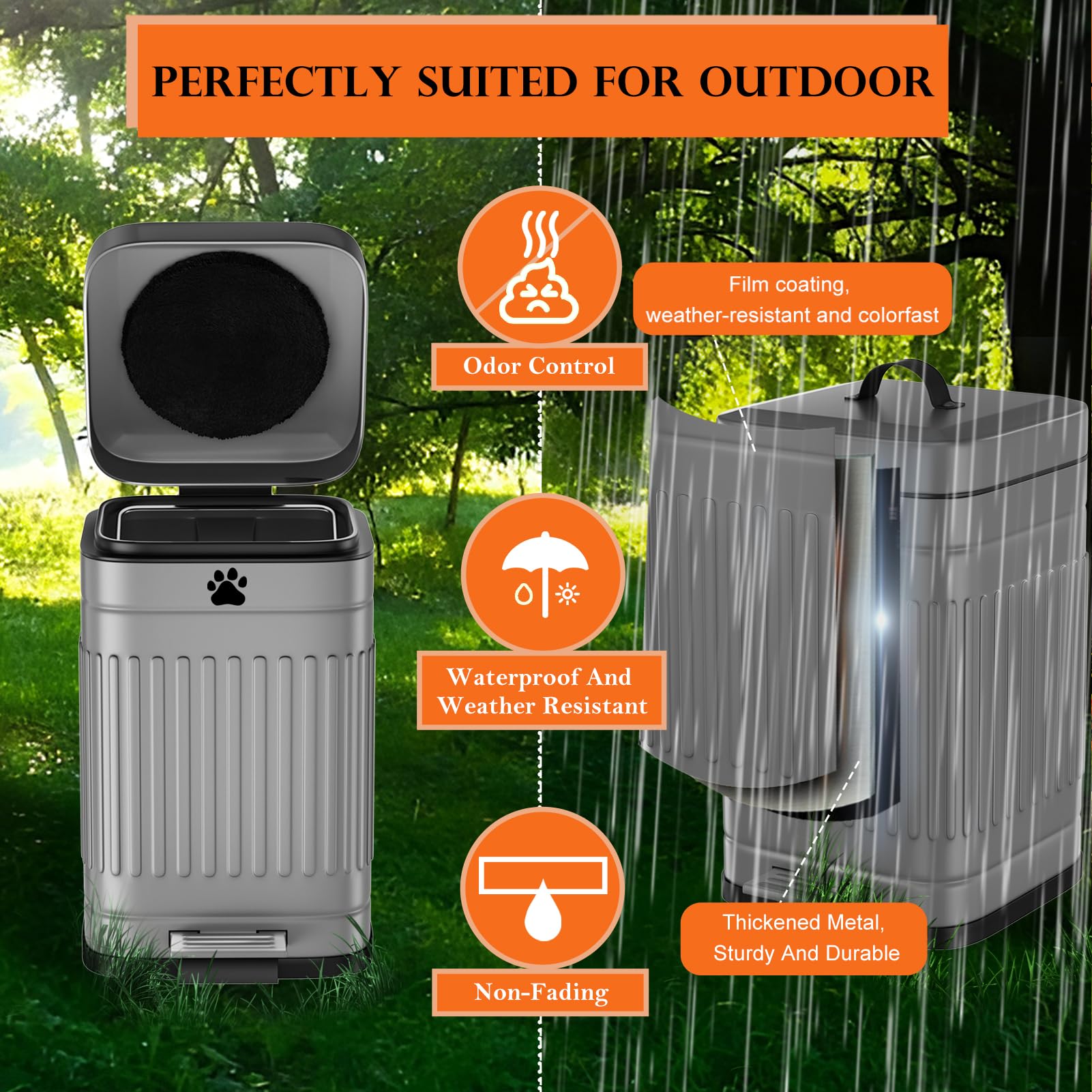 Kopuncare poop bucket with lid offers easy sealing and quick cleanup.