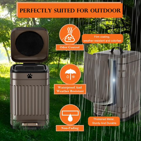 Kopuncare sealed lid blocking odors in sunny weather.