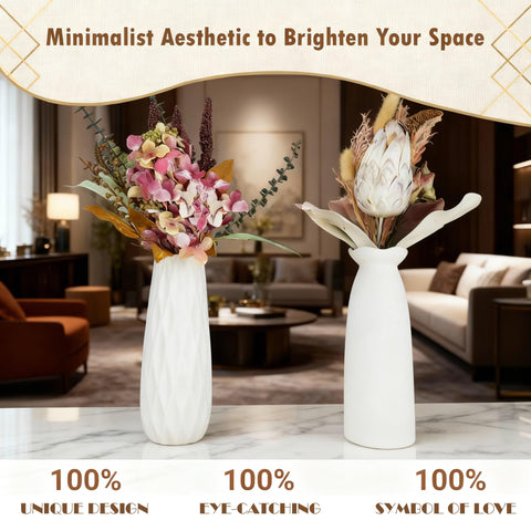 KOPWVA blank matte vases ideal for DIY customization with paints.
