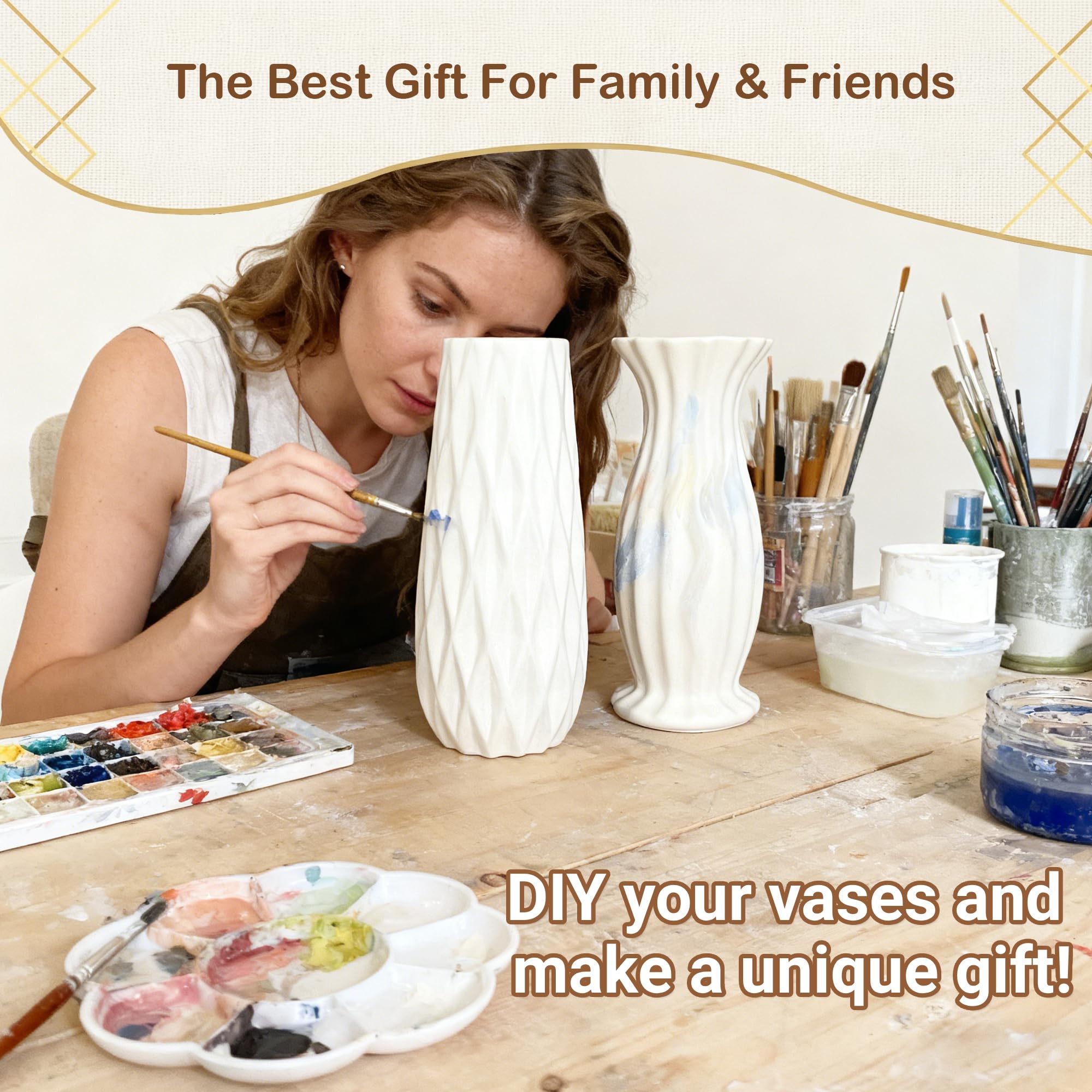 KOPWVA sturdy white vases displayed in a living room to elevate decor.