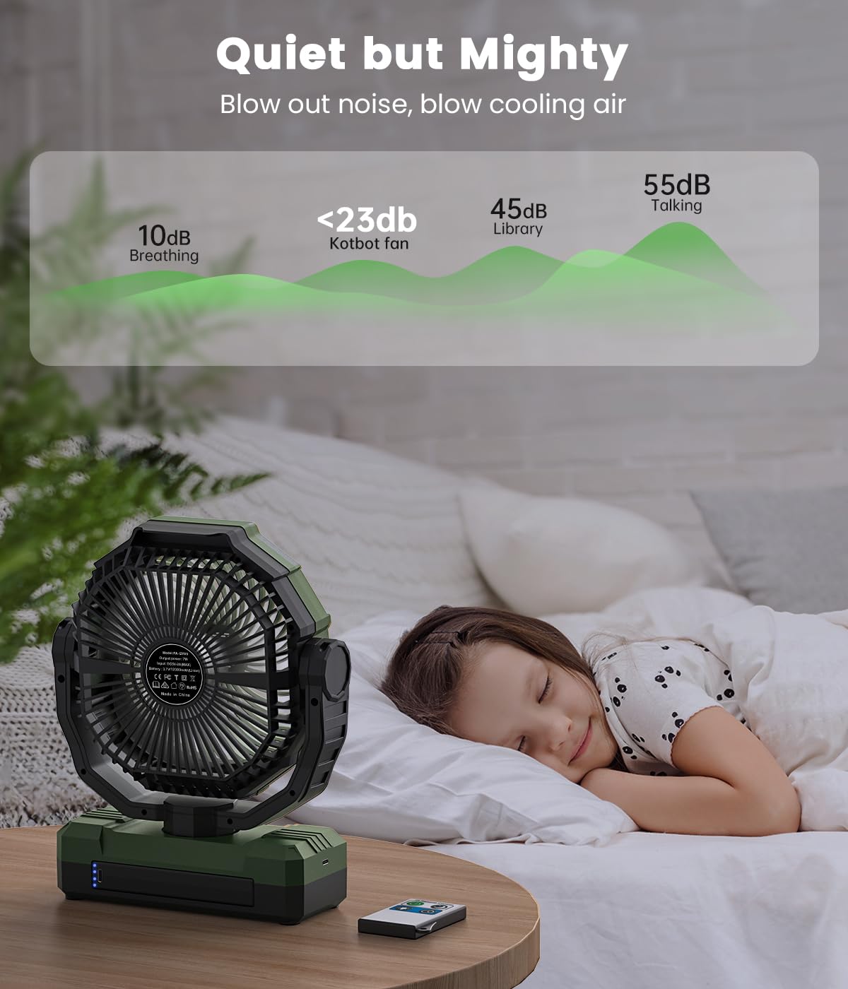 Korbot portable fan compact size ideal for travel and workspace
