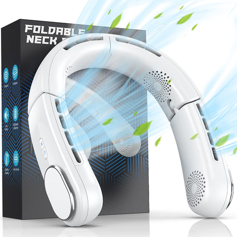 Korbot ChillGo neck fan folded for hands-free cooling on the go