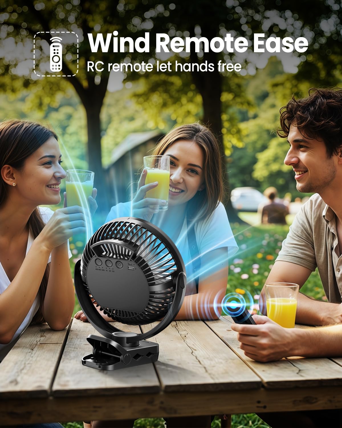 Korbot wireless remote reaches up to 15 feet for easy control.