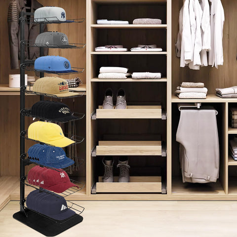 Koretech hat display full collection neatly showcased and accessible