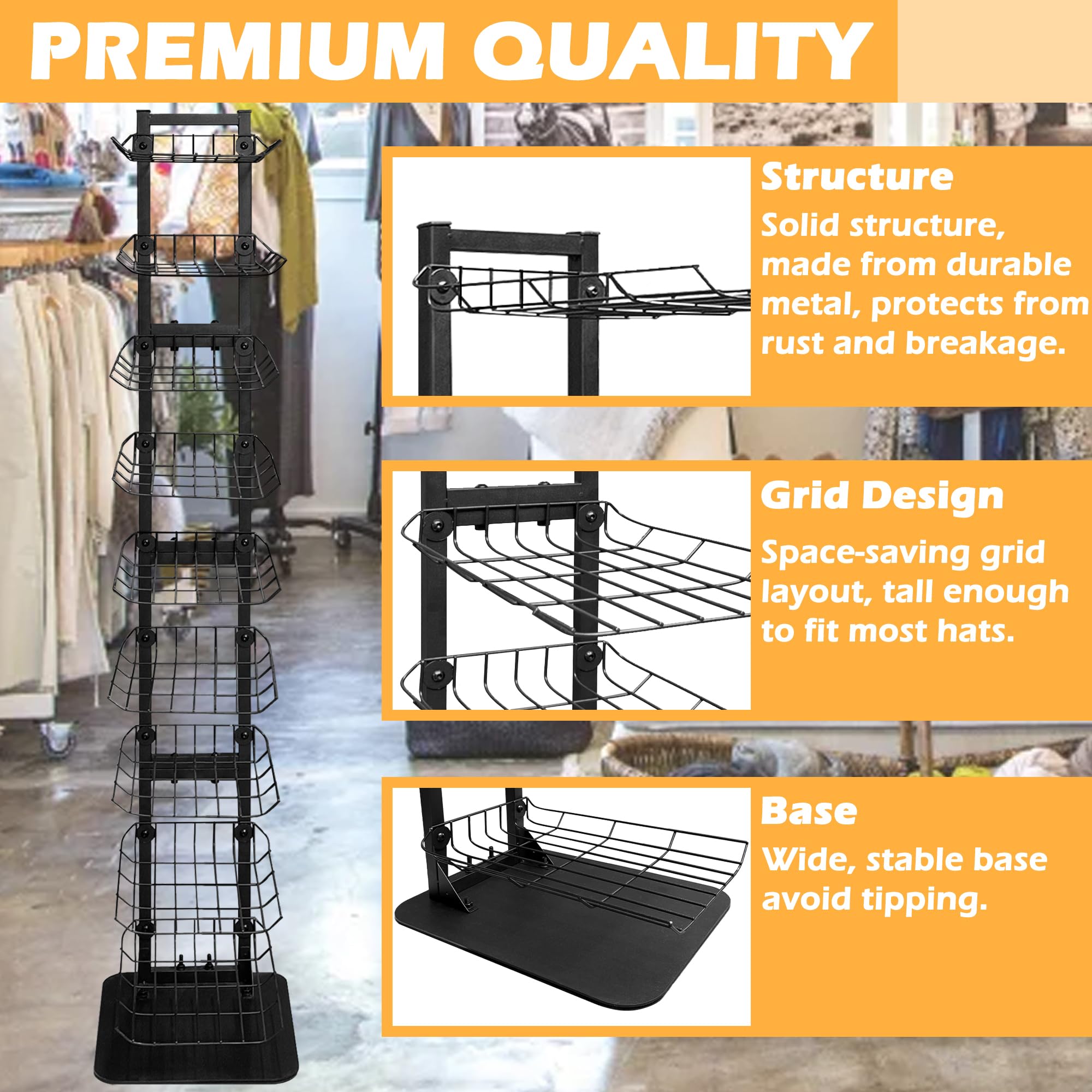 Koretech hat display in store layout offers professional retail presentation