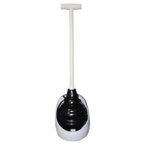 Korky Beehive Max plunger in holder showing concealed storage
