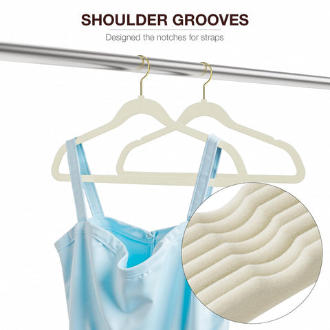 Korpai two-in-one hanger holds blouse and pants to save space.