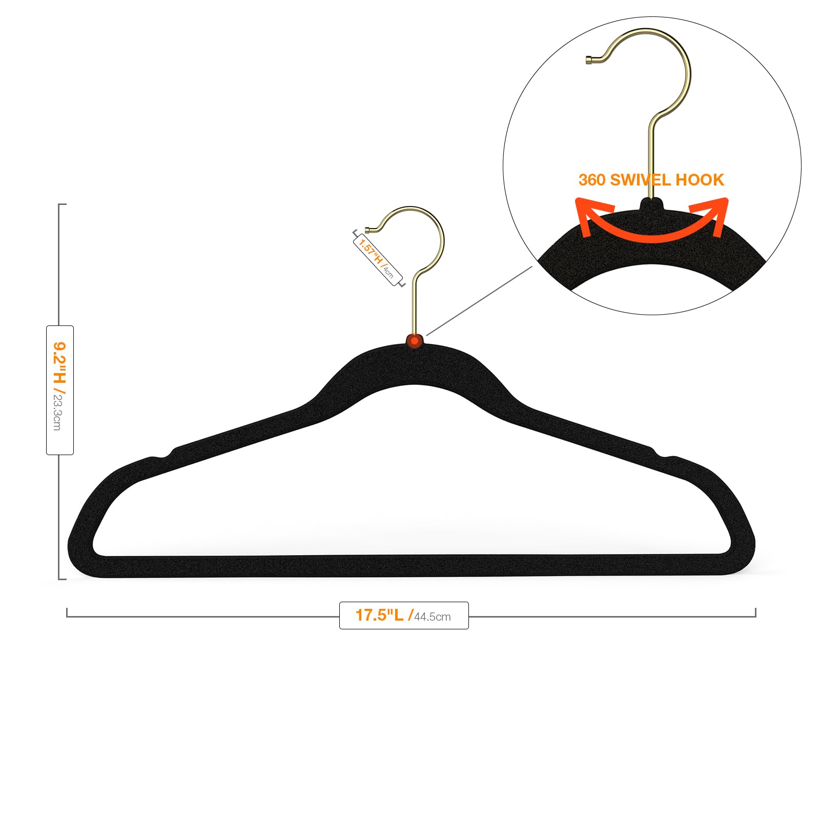 Korpai non-slip velvet hangers prevent slipping and creasing on tops.