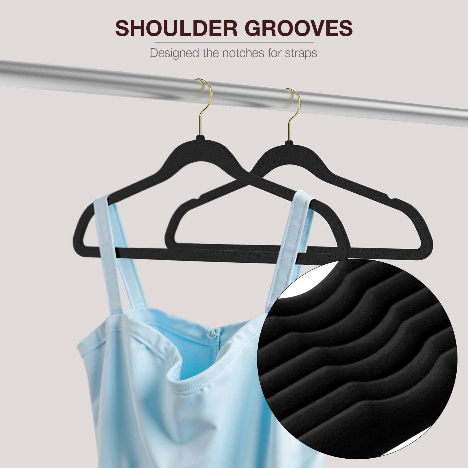 Korpai slim durable ABS hangers save space with a strong profile.