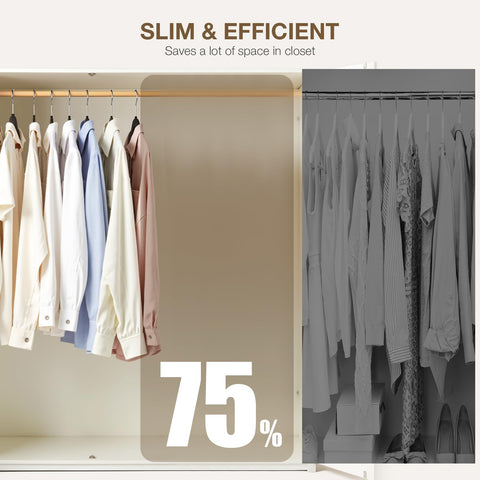 Korpai space-saving closet organizer keeps outfits neatly coordinated.