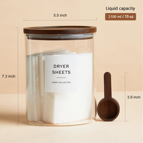 KOSKIMER acacia wood scoop for precise detergent dosing