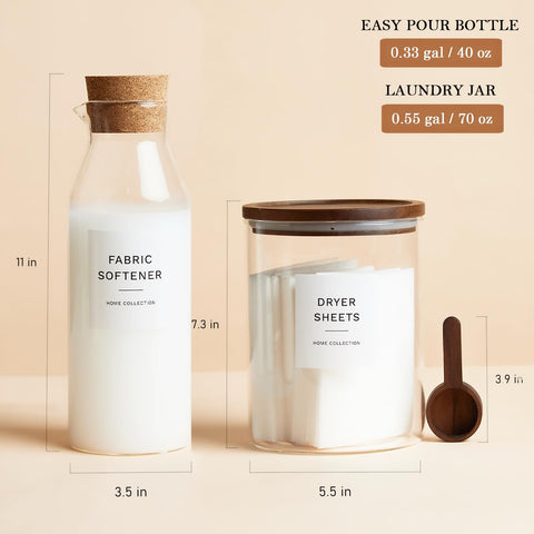 KOSKIMER 70oz laundry jar perfect for powders and pods with an airtight seal.