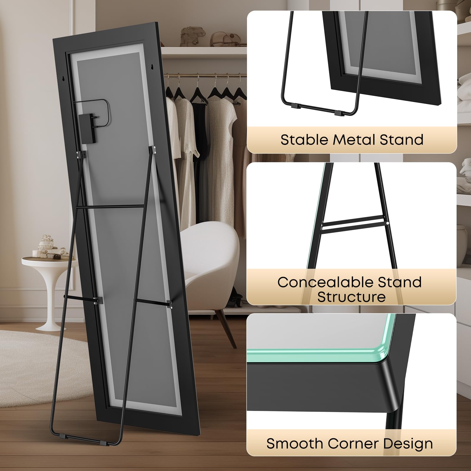 Kosmonia dressing-room mirror ideal for makeup and wardrobe checks.