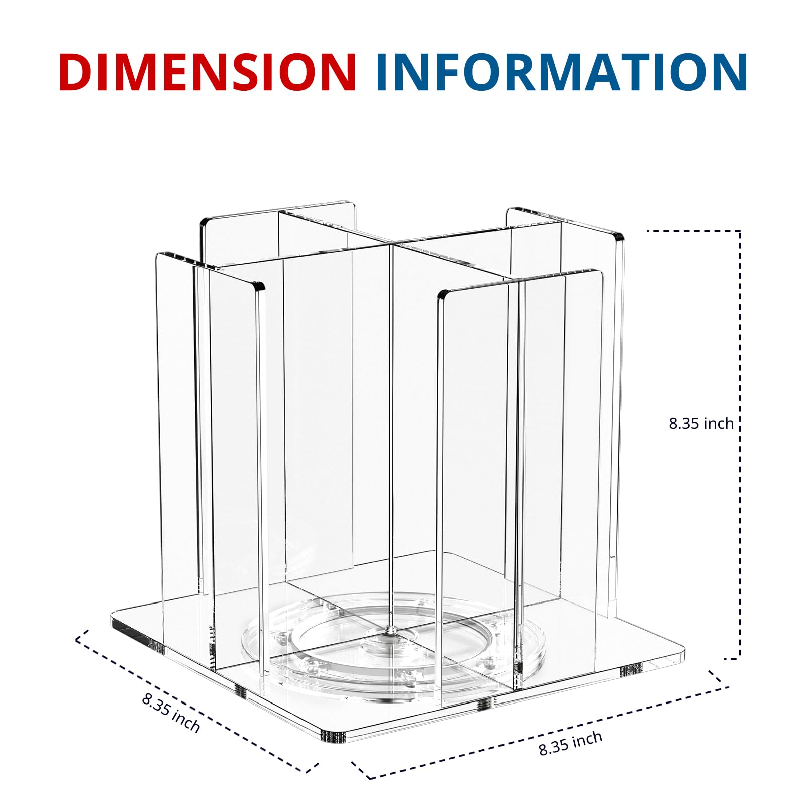 KOTEMON clear acrylic material close-up emphasizes premium feel and durability.