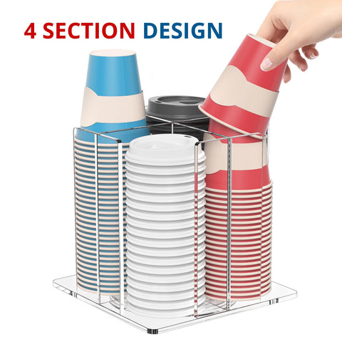 KOTEMON four-compartment lid organizer side-angle demonstrates easy access and separation.