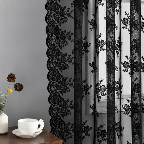 Kotile room ambiance with sheer floral lace for an airy glow