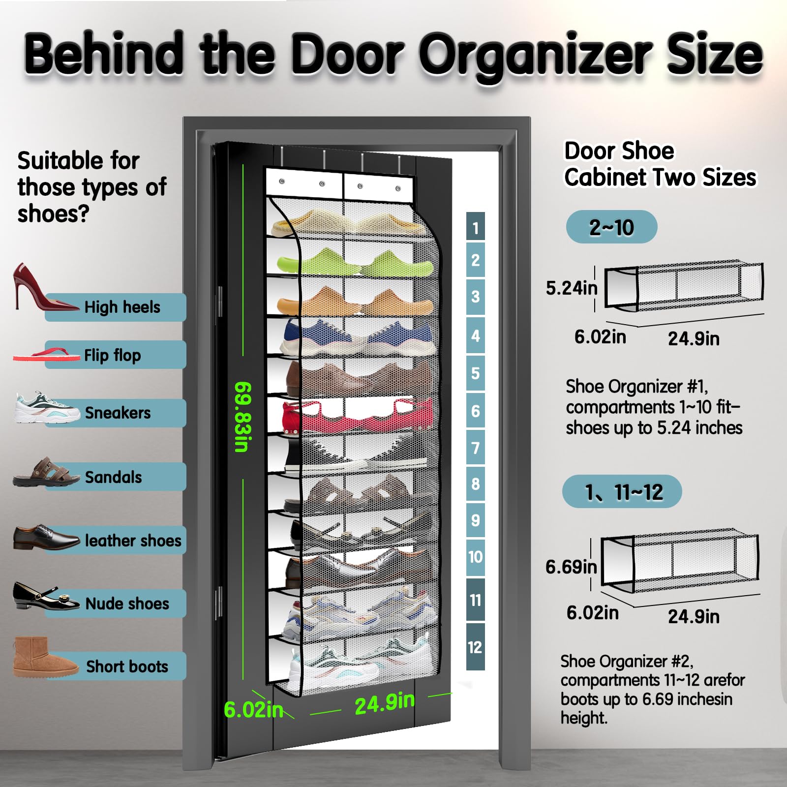 Kotkn door-mount rack made with tear-resistant material for durable storage.
