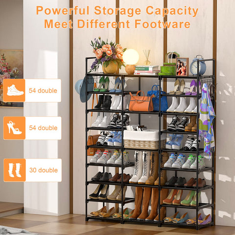 Kottwca 9-Tier in closet demonstrates organized footwear with easy access