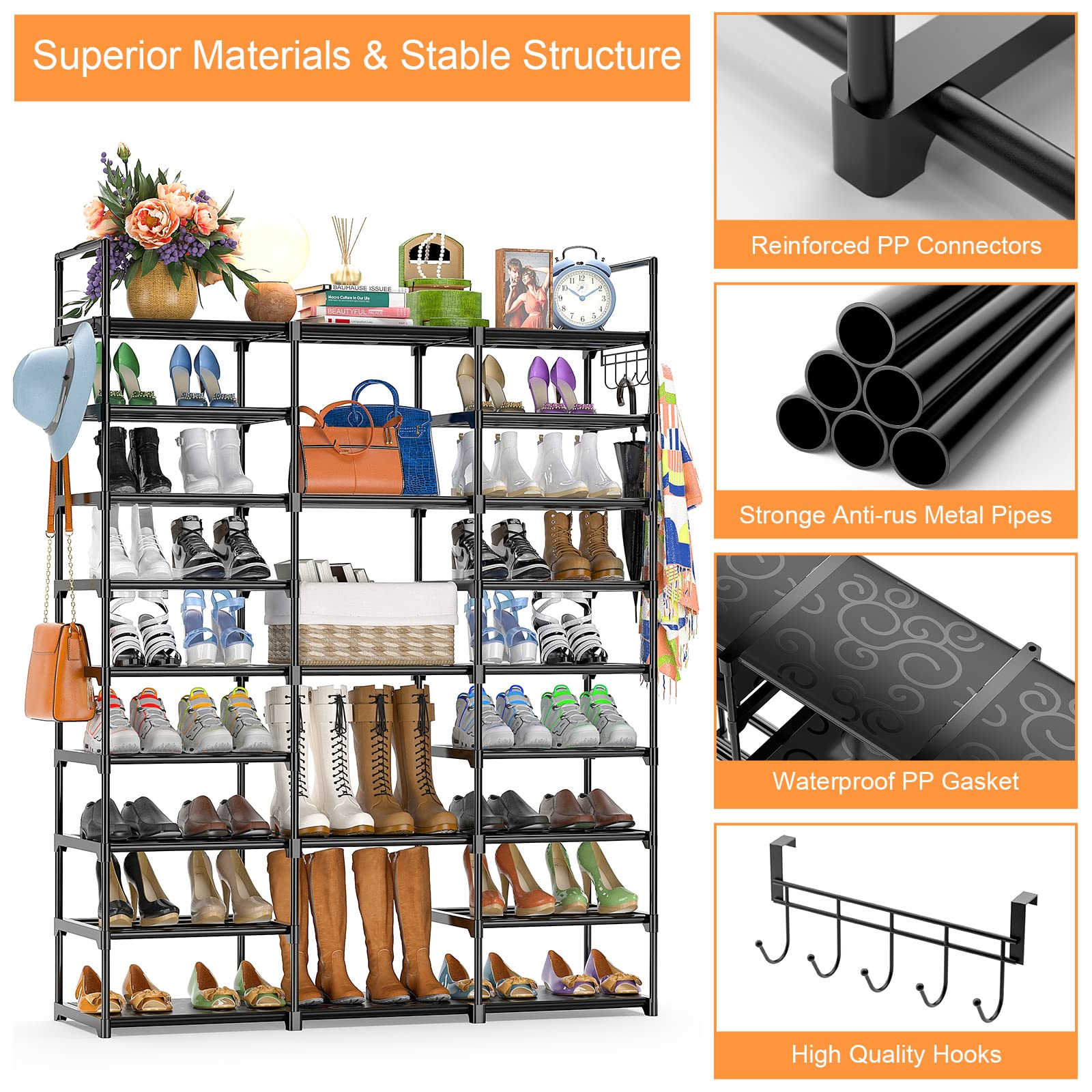 Kottwca hallway shoe rack installed keeps shoes tidy and easy to grab