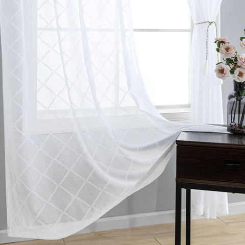 KOUFALL easy-care sheer curtains suitable for machine wash and quick care.