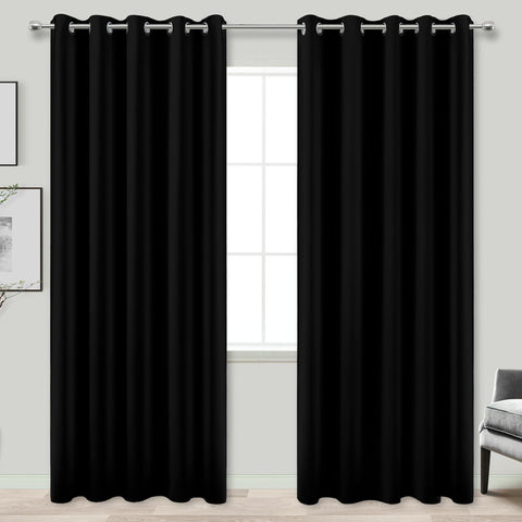 KOUFALL blackout curtains 72-inch extra-wide bedroom setup enhances privacy and light control.