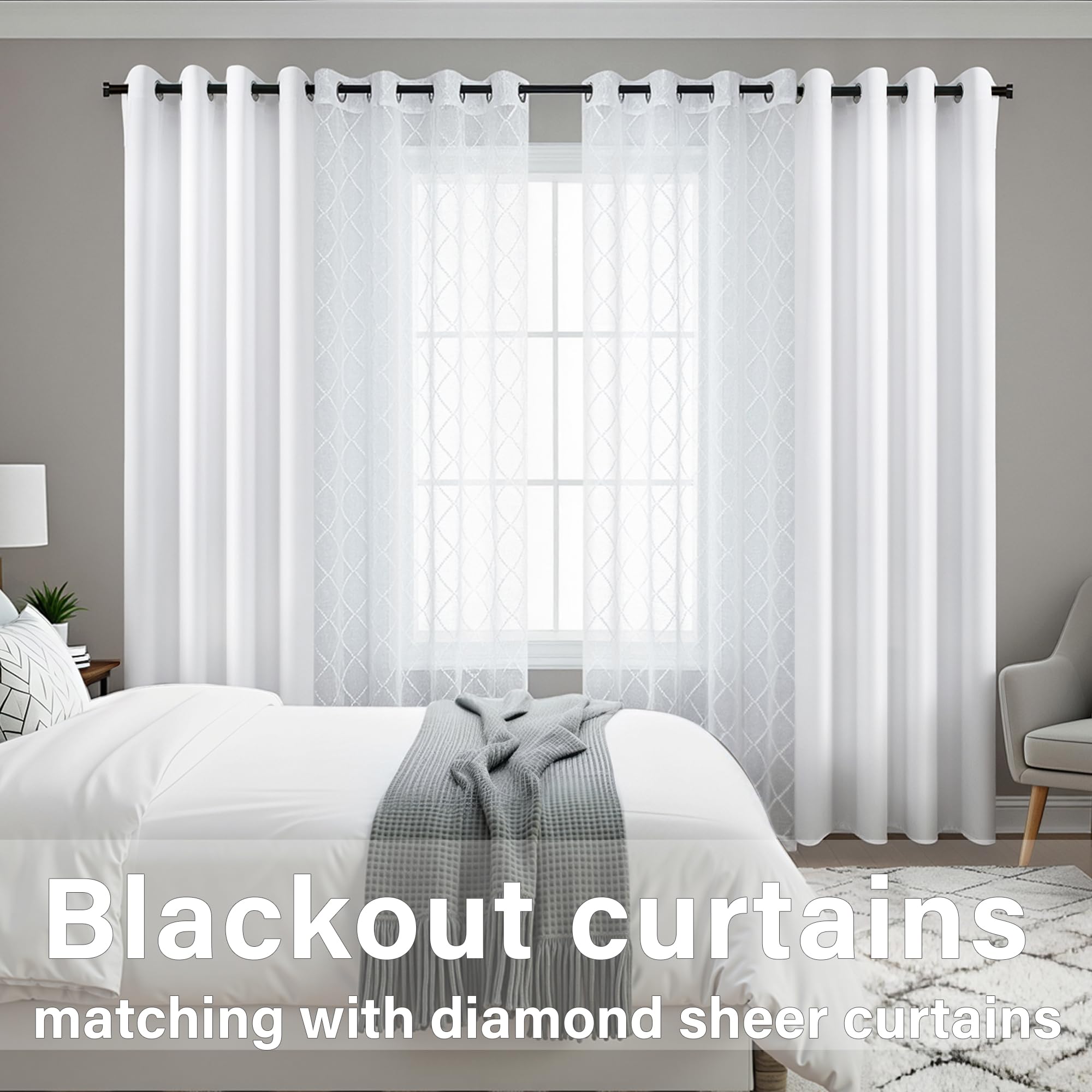KOUFALL faux linen texture sheer curtain with soft drape and light diffusion.