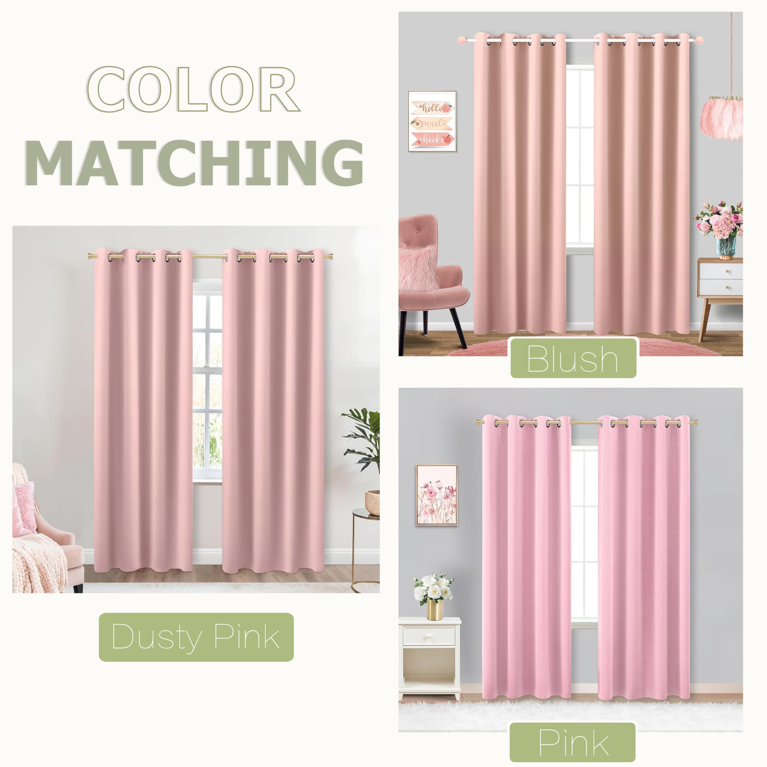 KOUFALL girls room soft pink nursery curtains add cozy privacy in a kids room