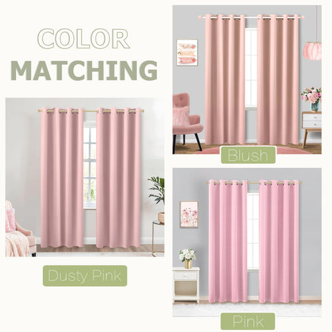 KOUFALL girls room soft pink nursery curtains add cozy privacy in a kids room