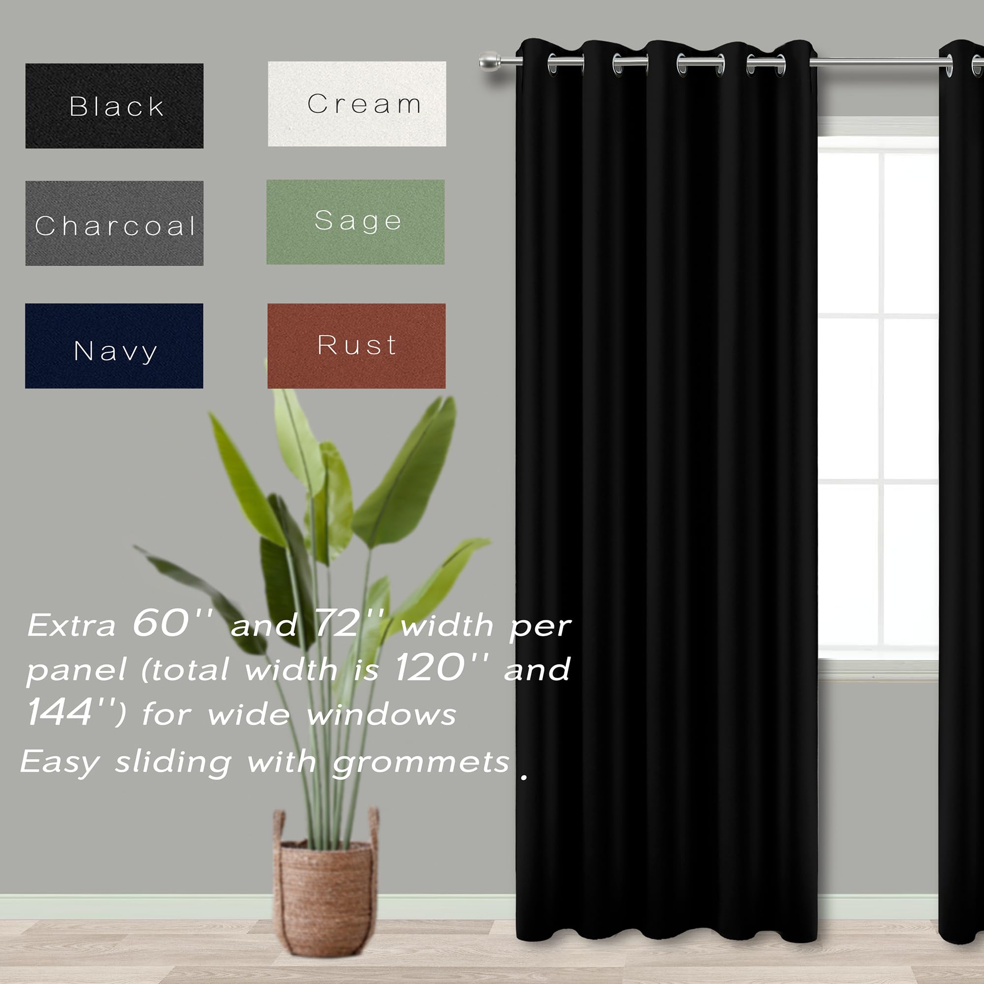 KOUFALL two-panel blackout set ideal for sliding patio doors and quiet evenings.