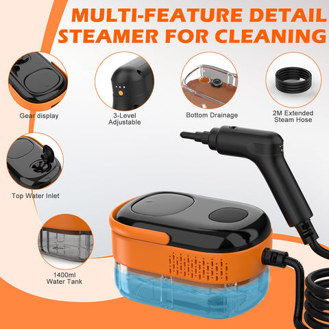 Koutop steam cleaner with 3-level handle for comfortable grip
