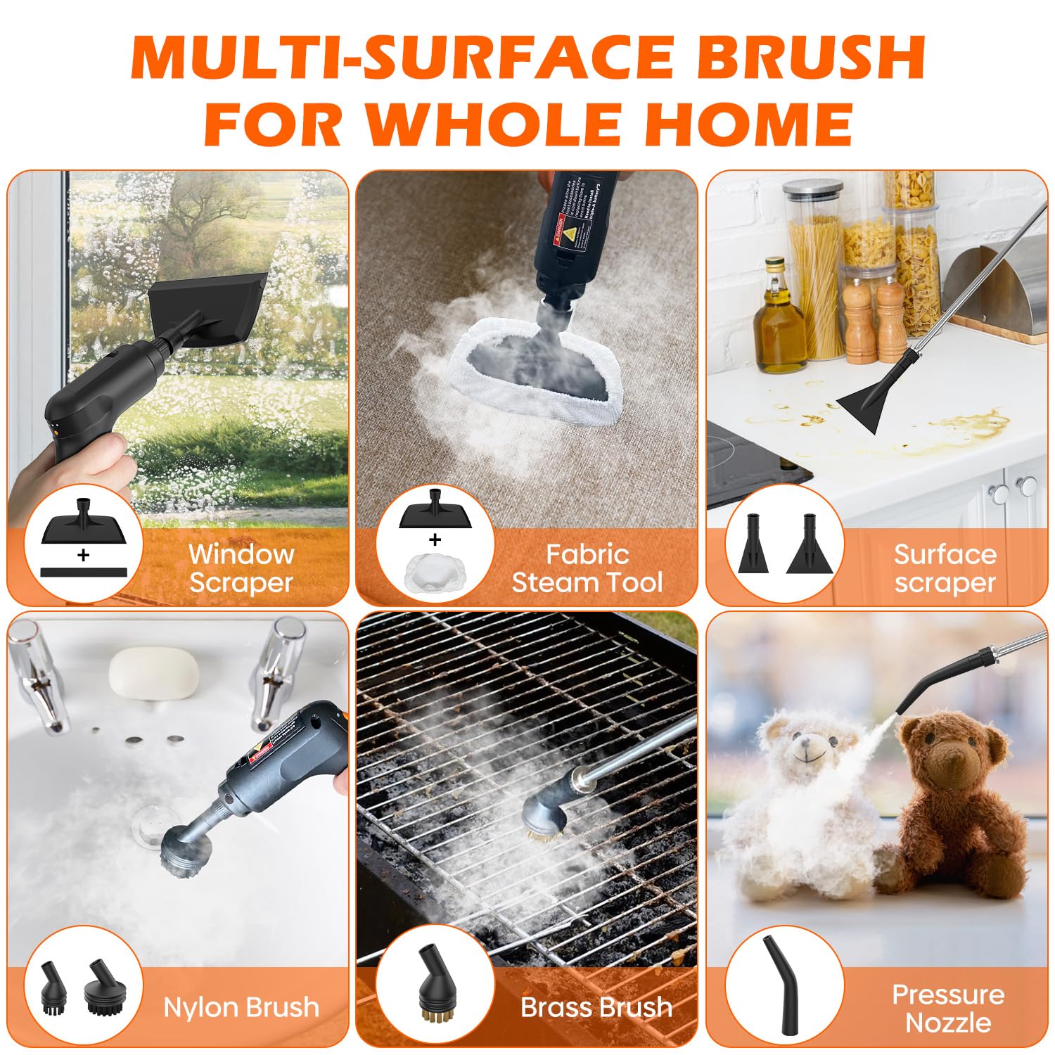 Koutop steam cleaner brass grout brush removes grease from joints