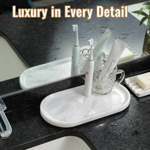 Koville candles tray adds natural stone elegance to décor.