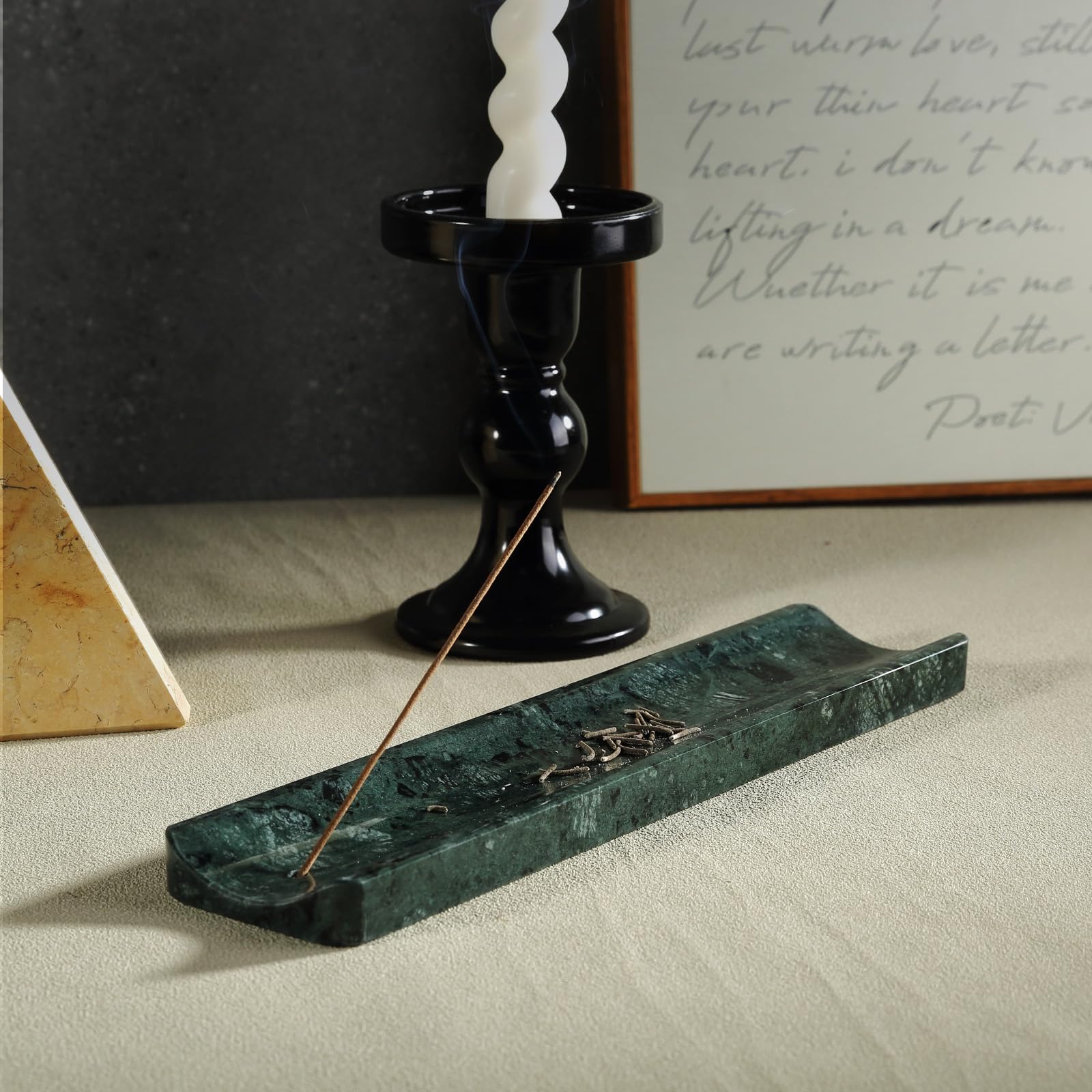Koville 12-inch diameter marble holder provides ample ash space